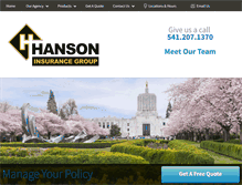 Tablet Screenshot of hansoninsurancegroup.com